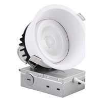 TORCHSTAR 4-Inch Adjustable Narrow-Trim LED Recessed Light with J-Box - 14W - 5CCT White