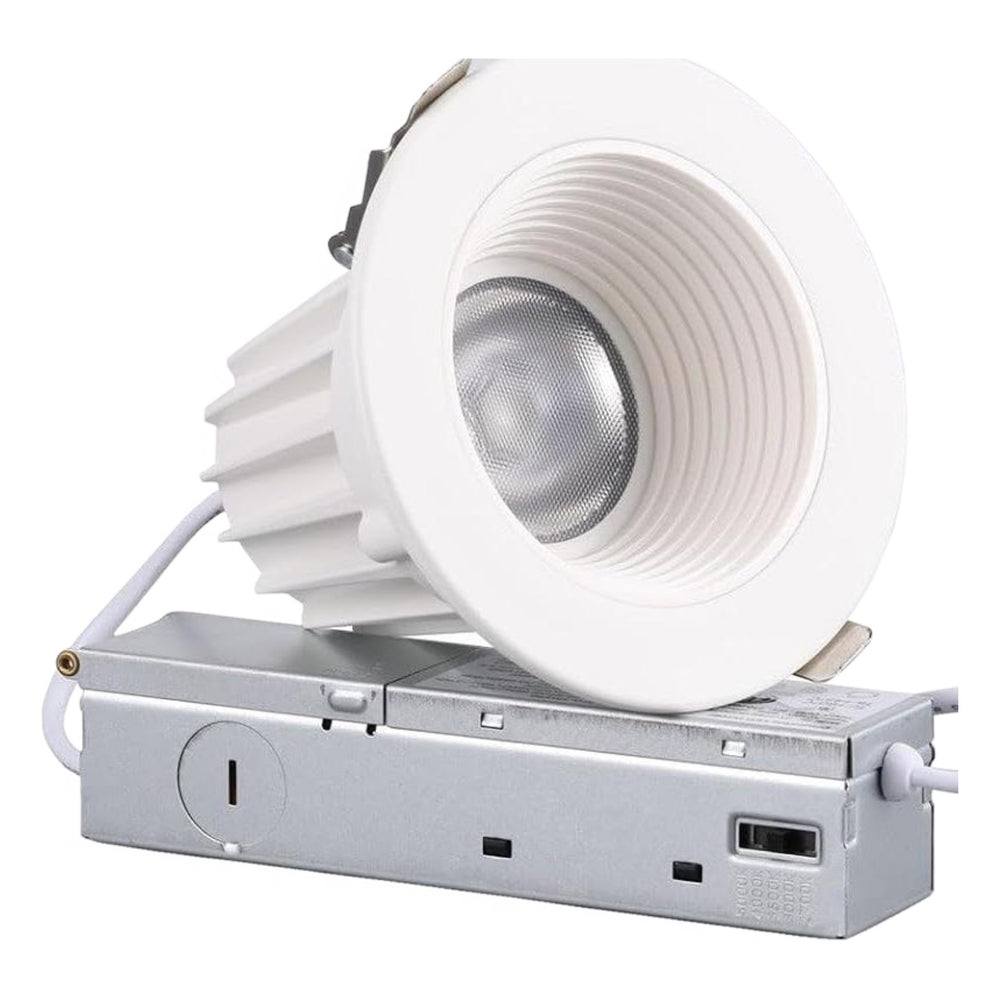 TORCHSTAR 4-Inch Deep Anti-Glare LED Recessed Light with J-Box - 15W - 5CCT White