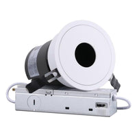 TORCHSTAR 4-Inch Round Pinhole Deep Anti-Glare LED Recessed Light with J-Box - 12W - 5CCT White