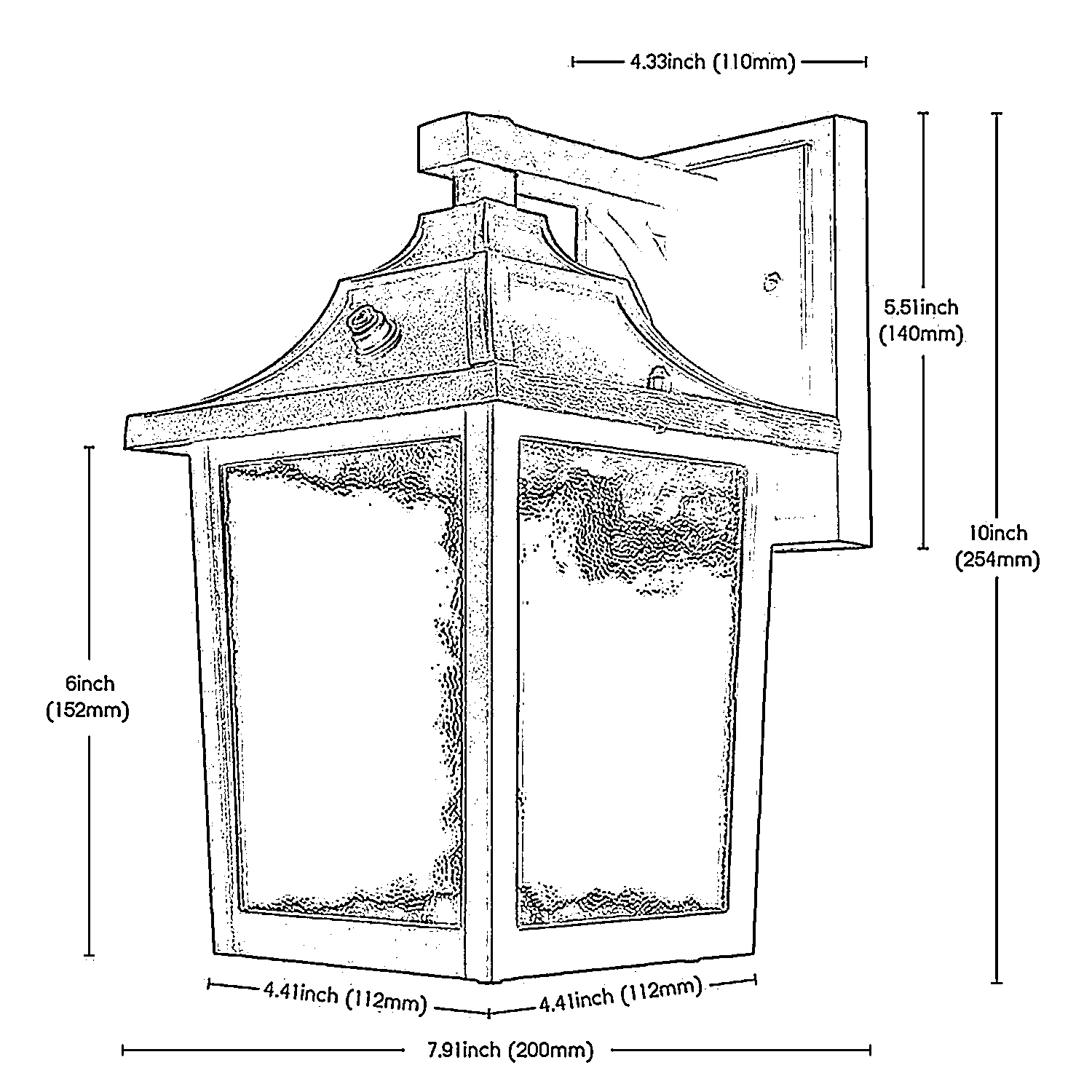 Lantern™ 10" Outdoor Wall Sconce w/ E26 Socket