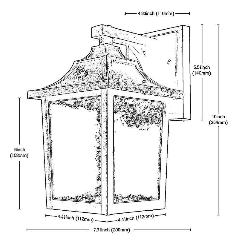 Shrinern™ 10" Outdoor Wall Sconce - E26 Socket Included