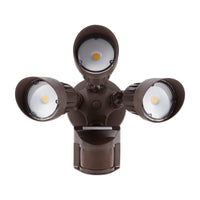 Watchman Tri-Heads 30W LED Security Light - Brown - 3000K/5000K