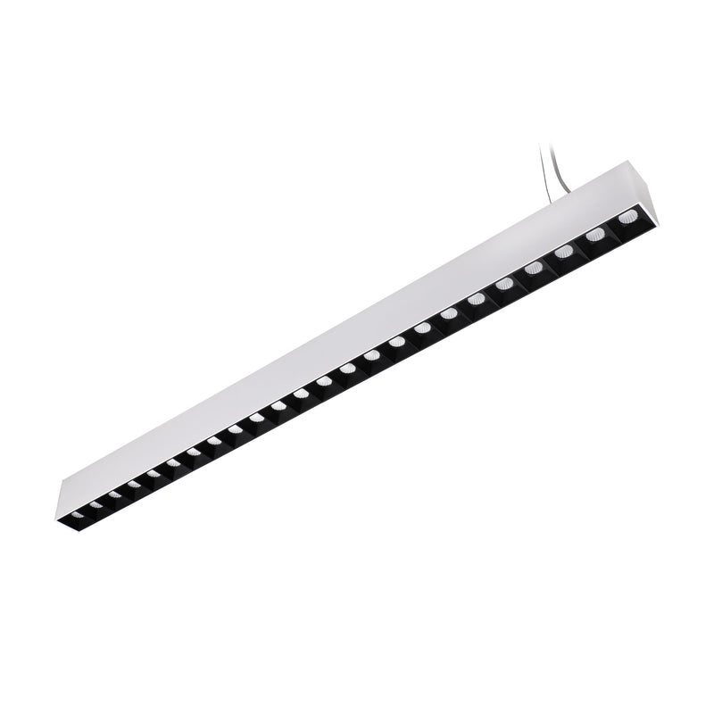 ElegaLux 4' LED Linear Light Fixtures - 40W White Linkable 0-10V Dimming w/ Narrow Beam Spotlight Design