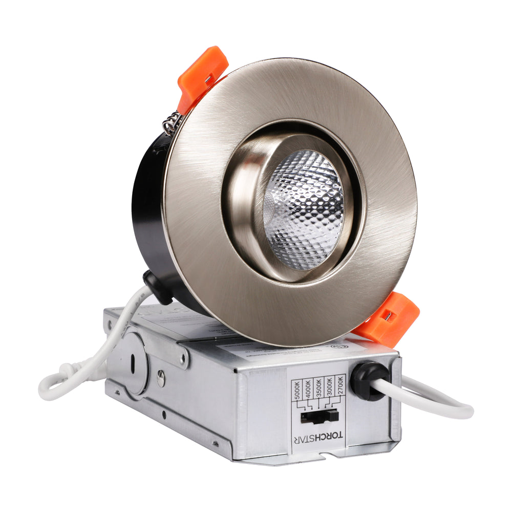 Circulex+ 3" Gimbal LED Recessed Light - Satin Nickel - 7W - Adjustable CCT