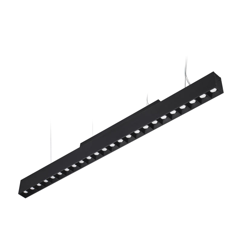 ElegaLux 4' LED Linear Light Fixtures - 40W Black Linkable 0-10V Dimming w/ Narrow Beam Spotlight Design