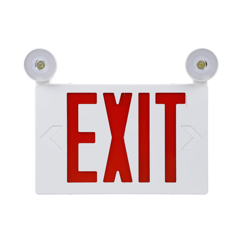 LitWay Indoor Exit Sign with Emergency Light - Red Letters