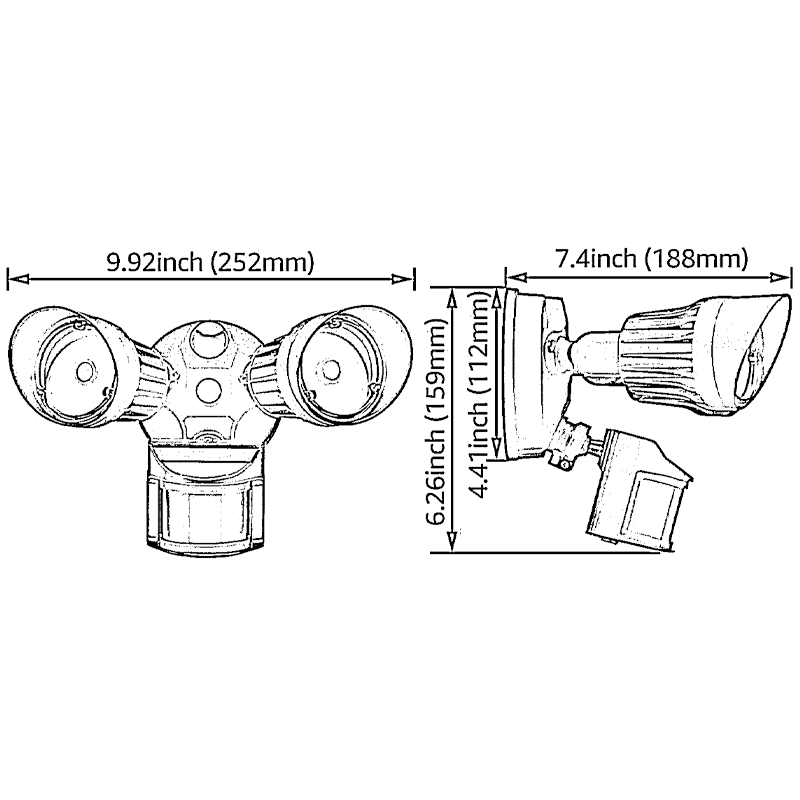 Watchman Dual-Heads 20W LED Security Light - Brown - 3000K/5000K