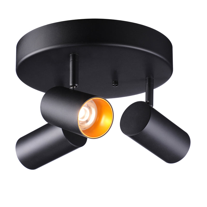 LuminCore 3-Heads LED Ceiling Spot Lights - Black - Adjustable CCT