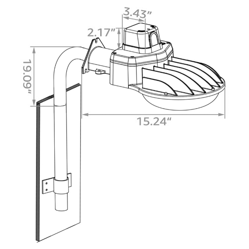 Farmbeacon LED Barn Light - 75W with Mounting Arm and Photocell Included - 5000K