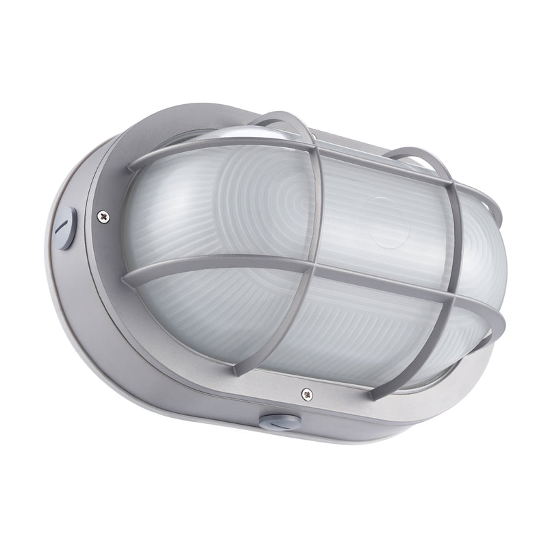 Bulkhead 8.5“ Outdoor Wall Sconce - Light Grey - Dimmable & 10/20W Brightness Selectable