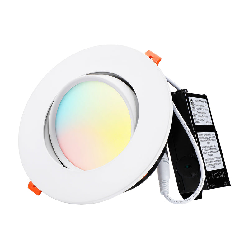 Rotatolux 6" Gimbal Canless LED Recessed Light - SDL 13.5W Dimmable with Wide Beam Angle