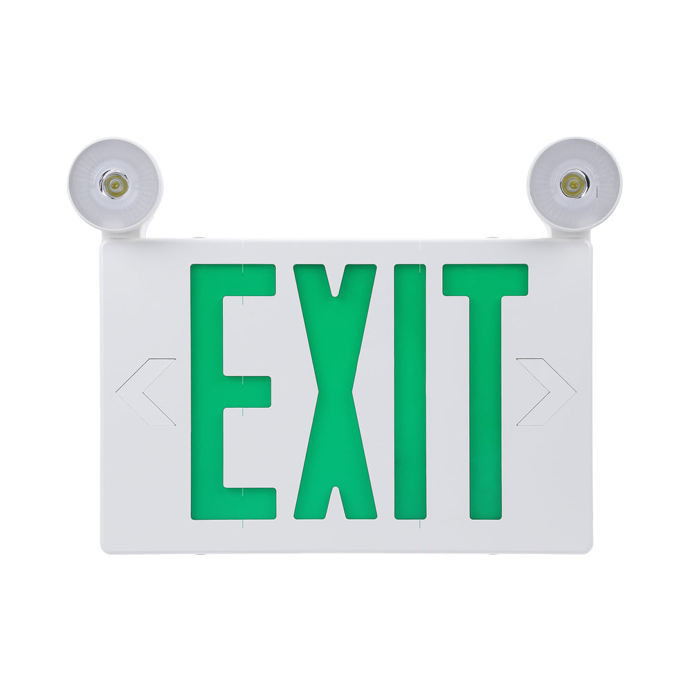 LitWay Indoor Exit Sign with Emergency Light - Green Letters