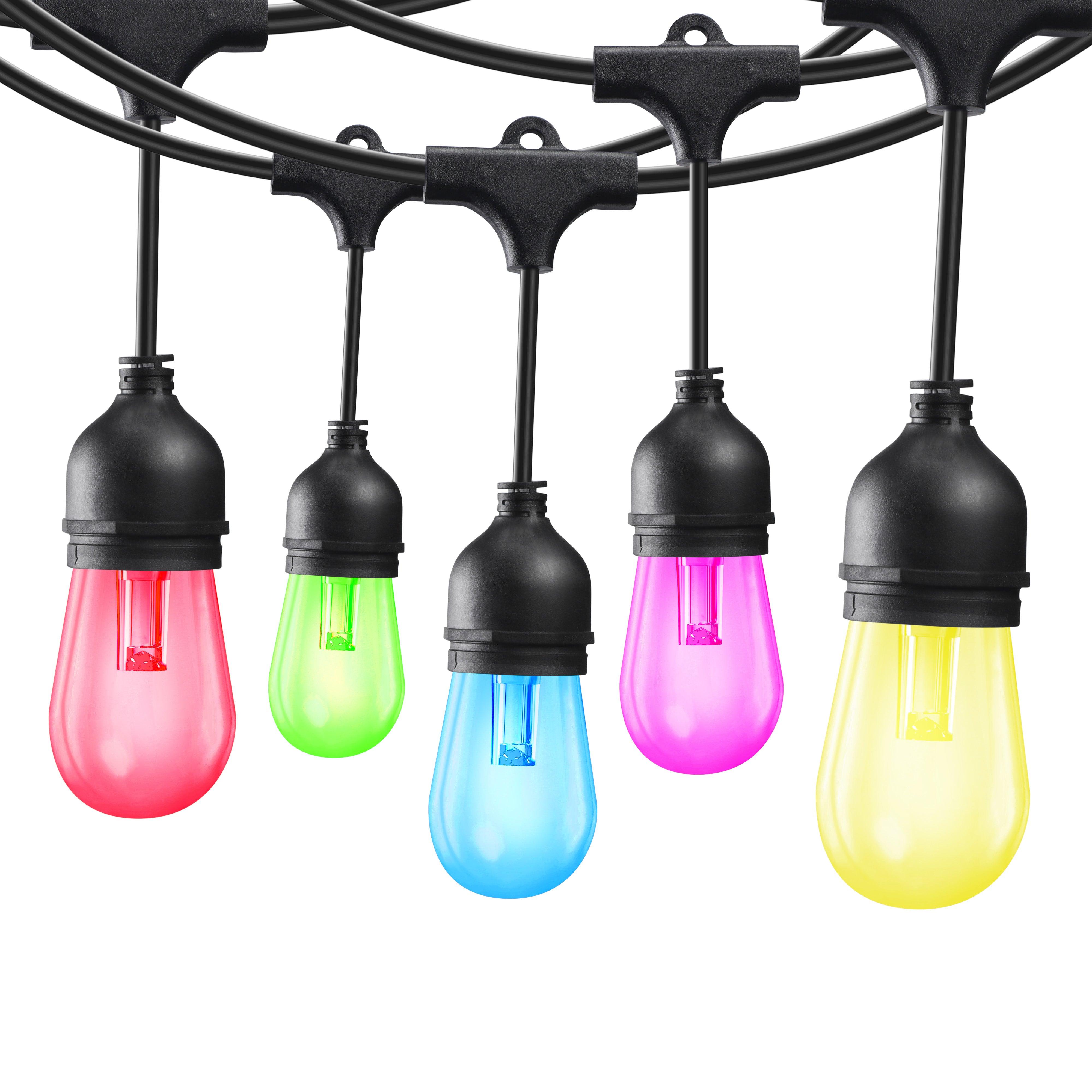 TORCHSTAR® Pro LED Multi-color Outdoor String Light - 50 Feet 15 Lights