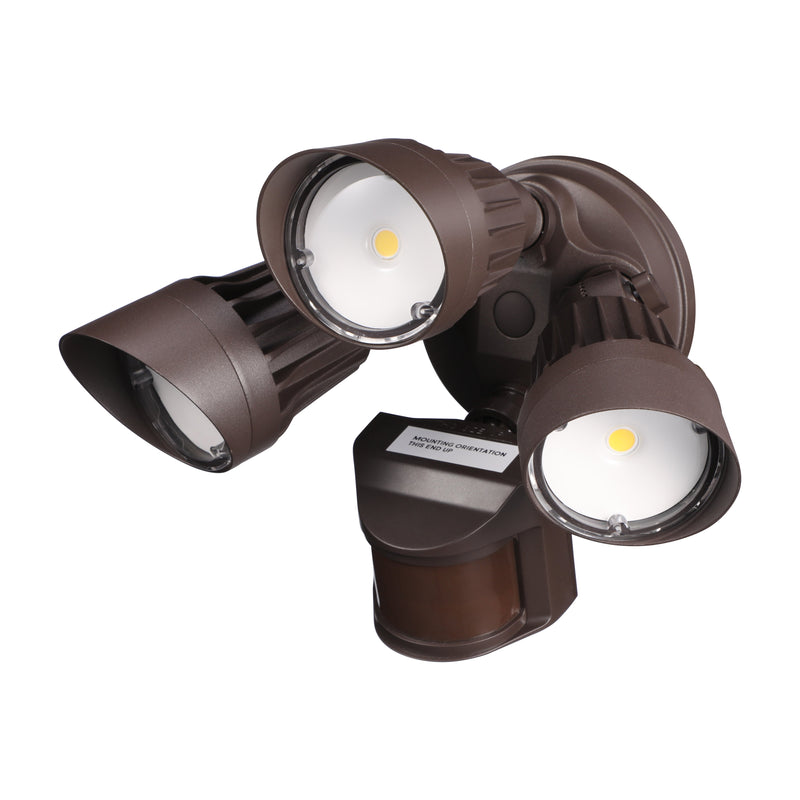 Watchman+ Tri-Heads 37.5W LED Security Light - Brown - Adjustable CCT