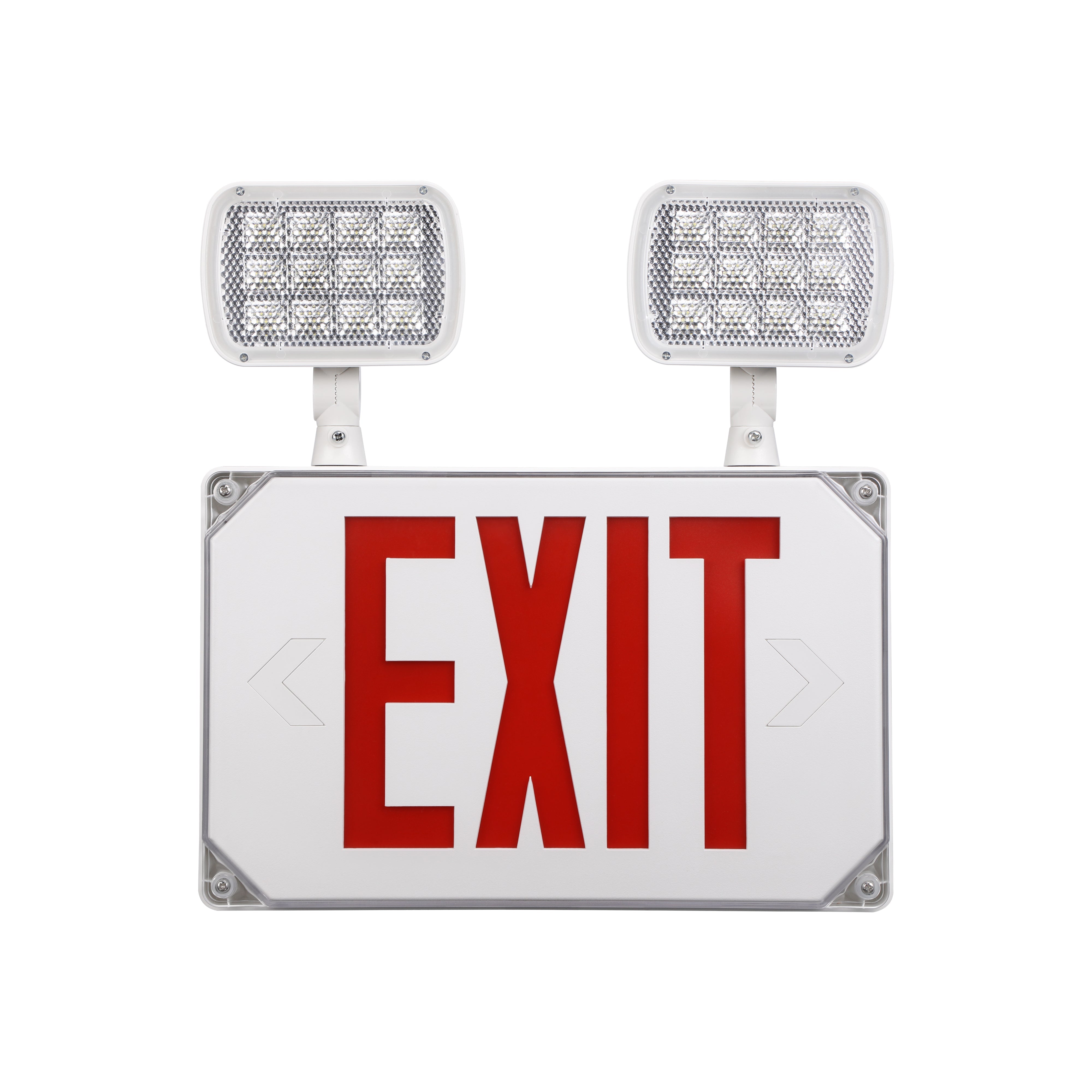 LitEgress+ Weatherproof Exit Sign with Emergency Lights - Red Letters