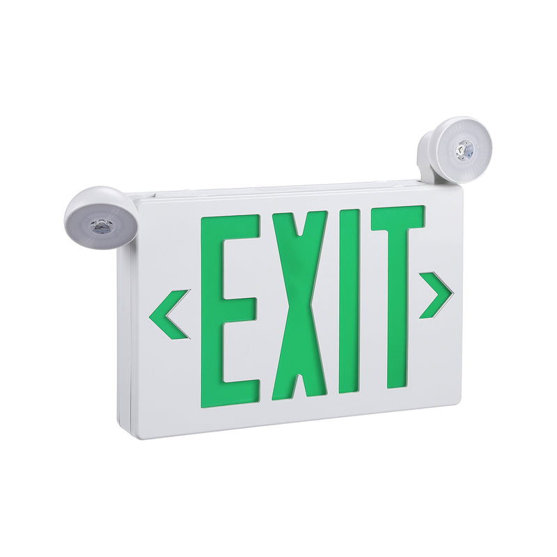 LitWay Indoor Exit Sign with Emergency Light - Green Letters