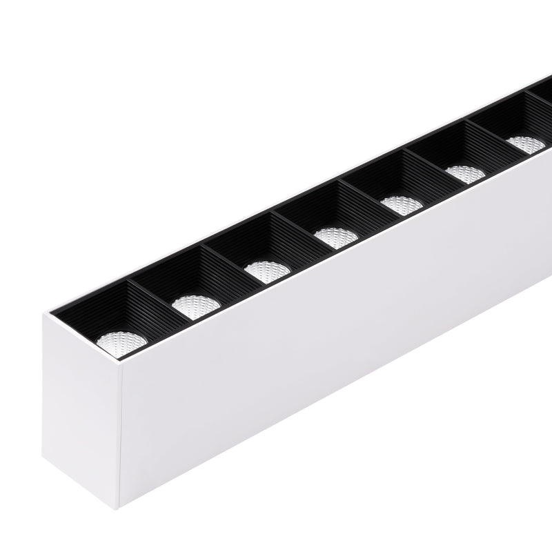 ElegaLux 4' LED Linear Light Fixtures - 40W White Linkable 0-10V Dimming w/ Narrow Beam Spotlight Design