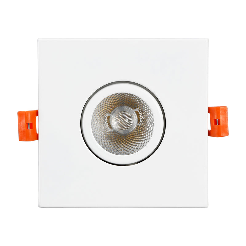 PivotSquare 3" Directional Canless LED Recessed Light - 7W Dimmable with White Trim