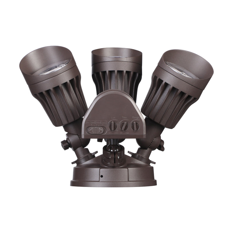 Watchman Tri-Heads 30W LED Security Light - Brown - 3000K/5000K