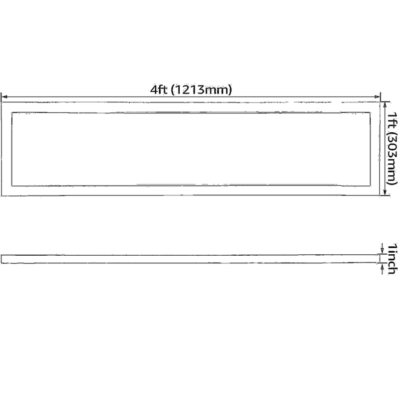 SlimLine 40W LED Panel Light - 4' x 1' - 5000K