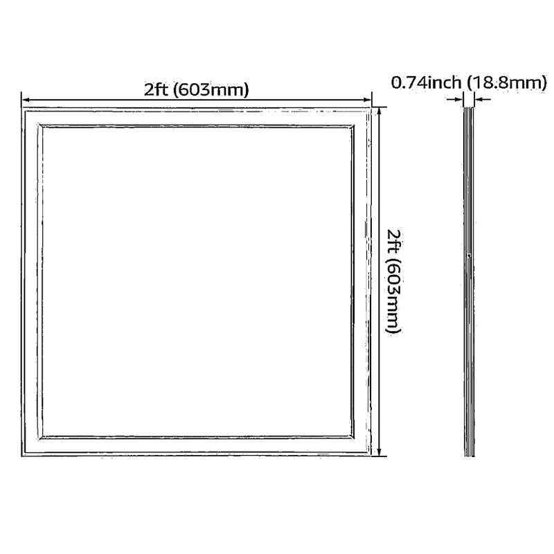 SlimLine 40W LED Panel Light - 2' x 2' - 5000K