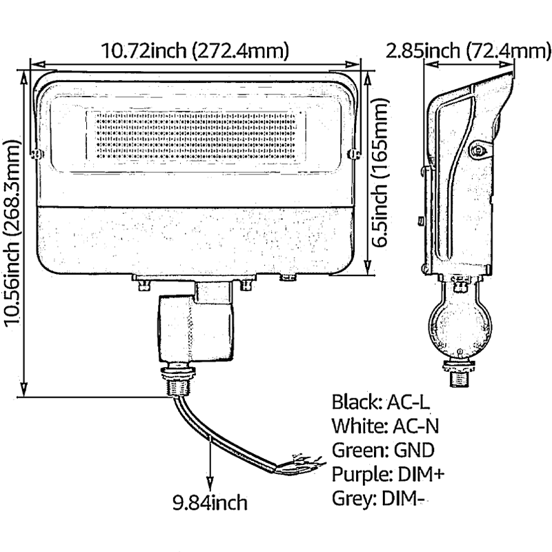 RayLynx Max 100W Knuckle Mount LED Flood Light - Adjustable CCT