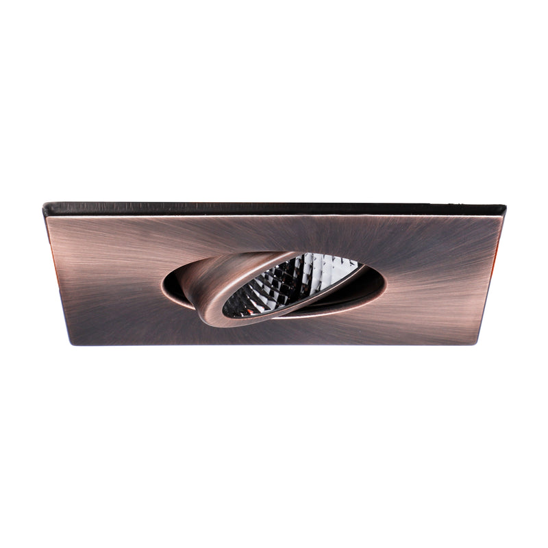 PivotSquare 3" Directional Canless LED Recessed Light - 7W Dimmable with Oil Rubbed Bronze Trim