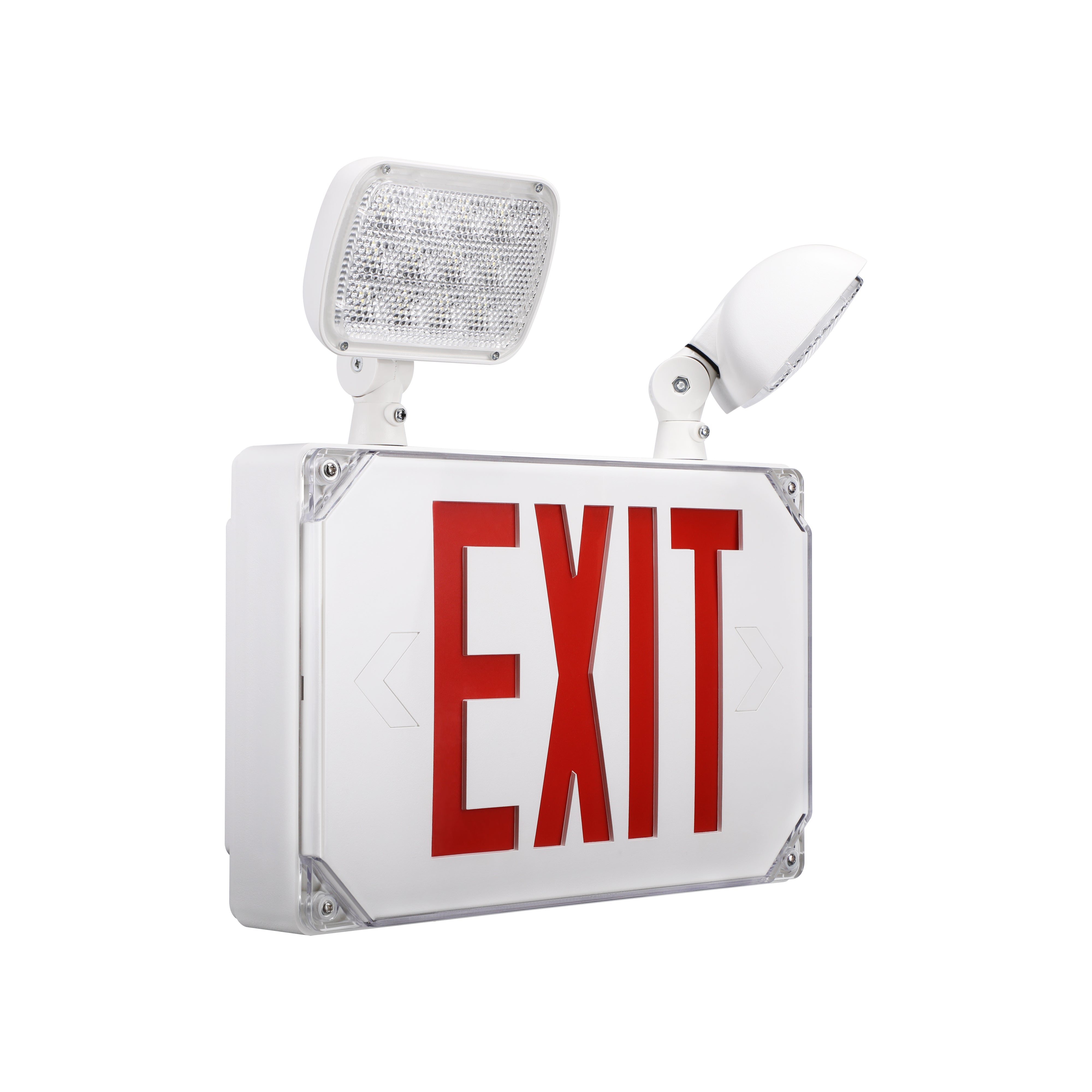 LitEgress+ Weatherproof Exit Sign with Emergency Lights - Red Letters