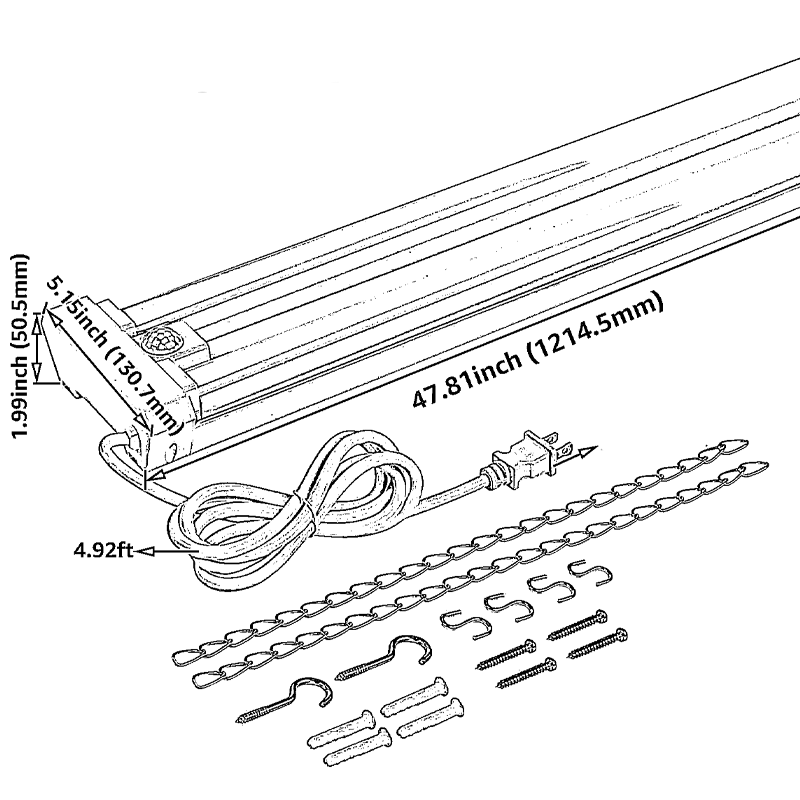 PendaLux 4' Motion LED Linear Shop Light Fixture - 40W - 5000K