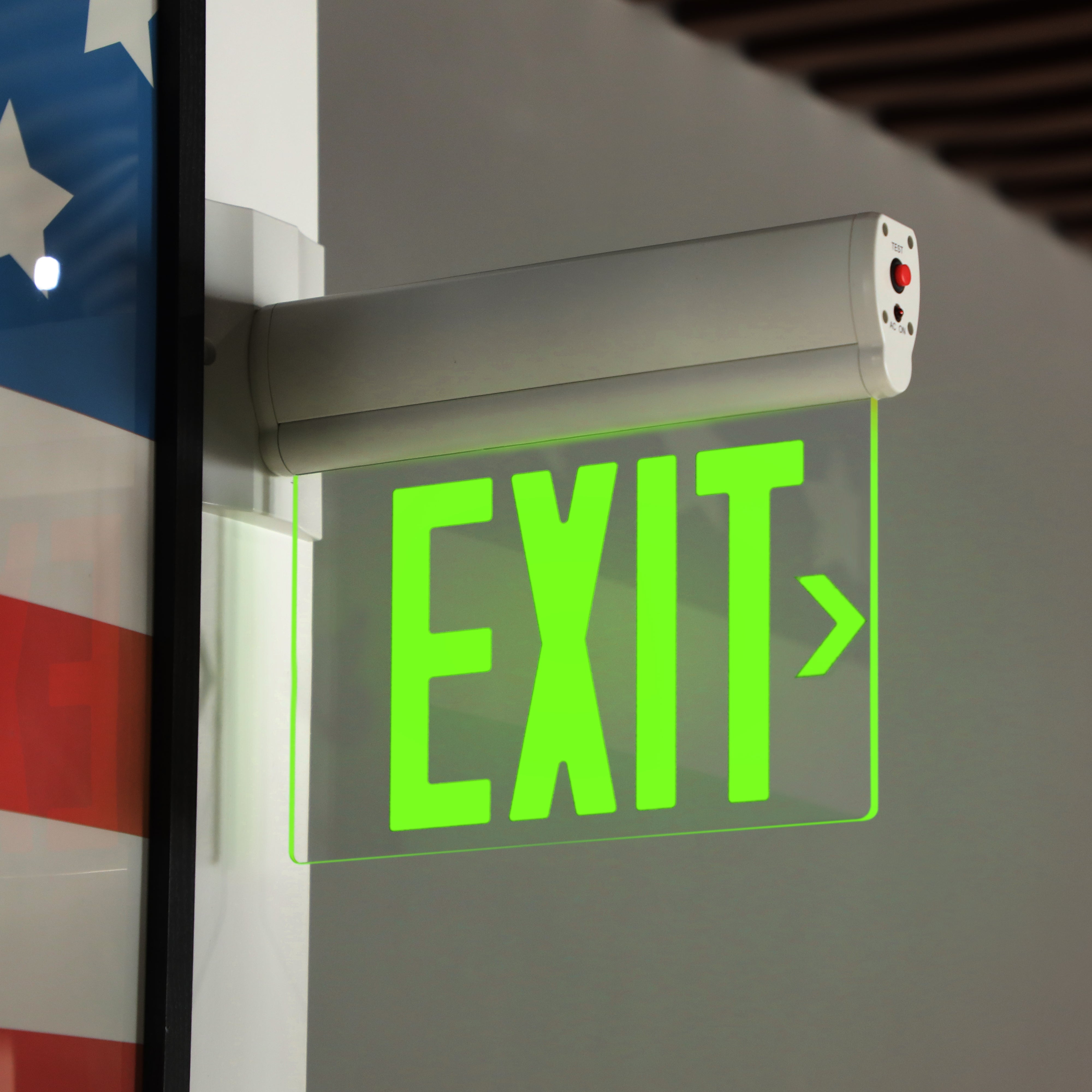 LitClear Indoor Exit Sign - Green Letters