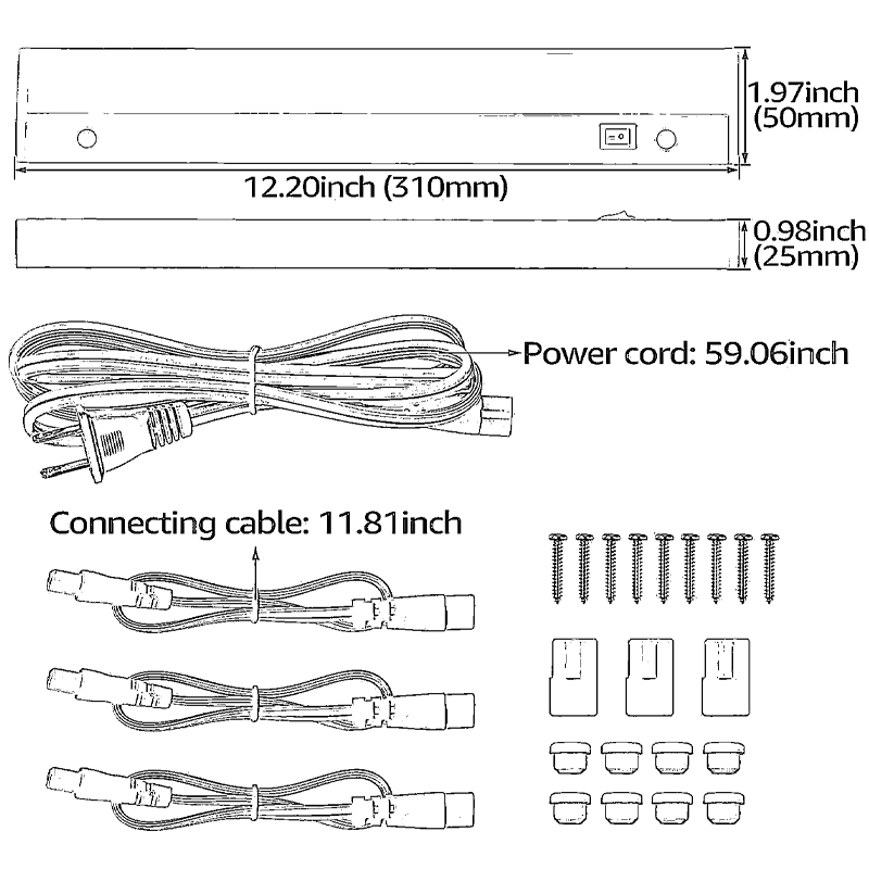 VersaLite 12" Linkable LED Under Cabinet Lights - White - 3000K/4000K/5000K