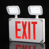 LitEgress+ Weatherproof Exit Sign with Emergency Lights - Red Letters