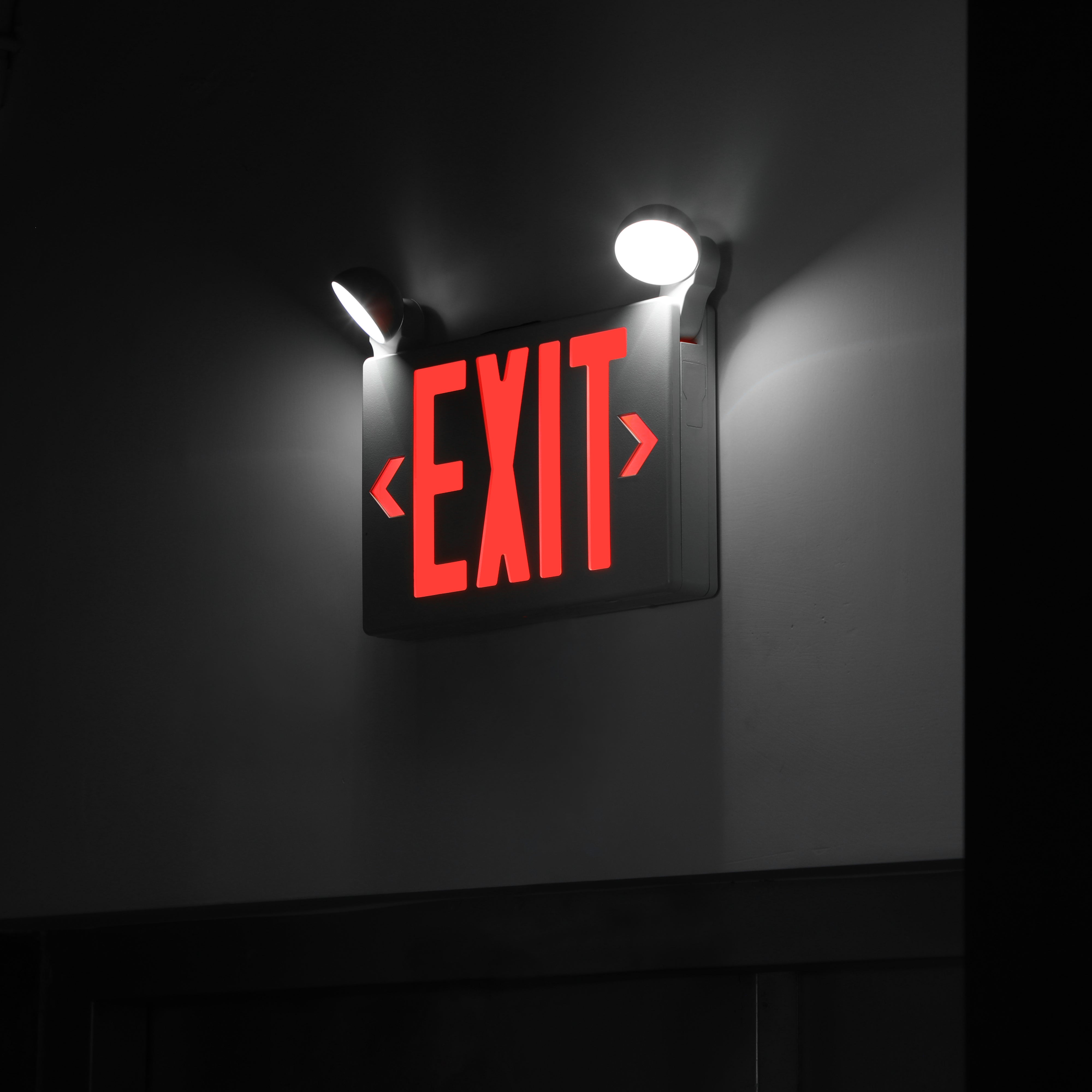 LitWay Indoor Exit Sign with Emergency Light - Red Letters