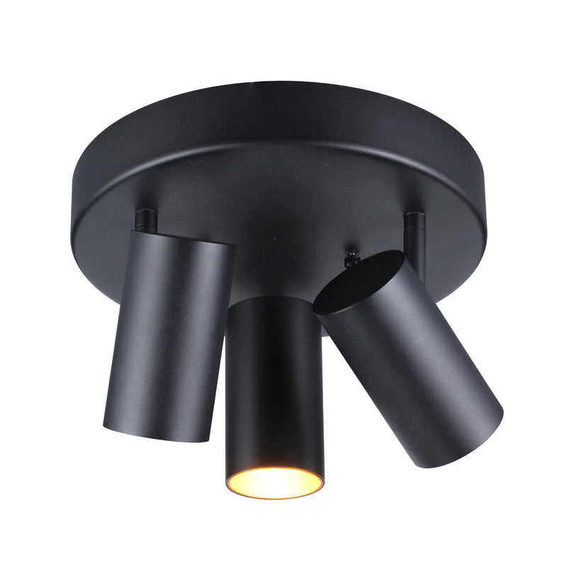 LuminCore 3-Heads LED Ceiling Spot Lights - Black - Adjustable CCT