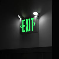 LitWay Indoor Exit Sign with Emergency Light - Green Letters