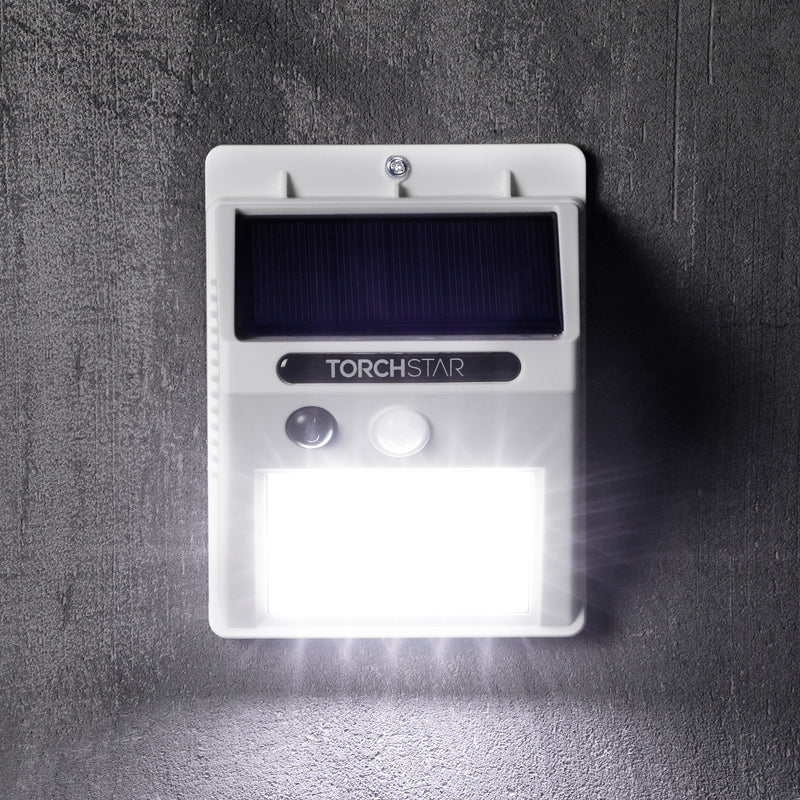 SunGuard Solar Powered Motion Sensor Wall Light  - White - 6500K