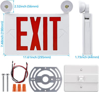 LitWay Indoor Exit Sign with Emergency Light - Red Letters