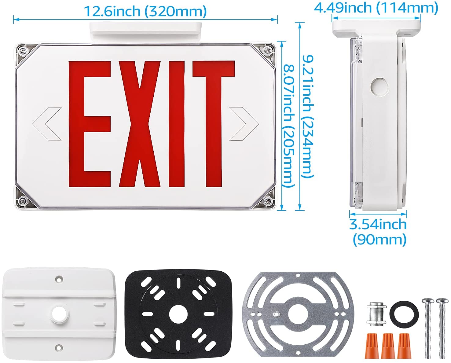 LitEgress Weatherproof Exit Sign - Red Letters